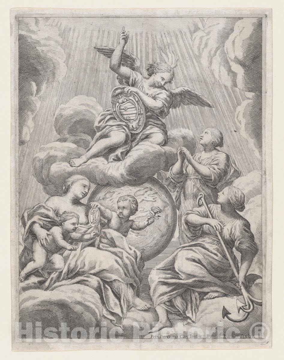 Art Print : Dominique Barrière - Faith, Hope, and Charity : Vintage Wall Art