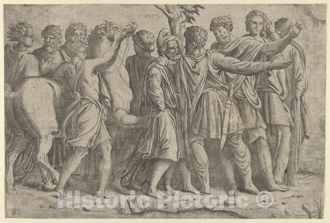 Art Print : Designed by Master I 0 V - Group of Roman Figures : Vintage Wall Art