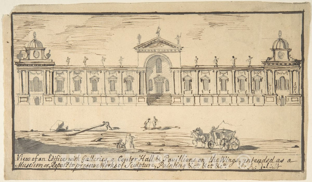Art Print : Stephen Riou - Design for a Museum or Repository : Vintage Wall Art