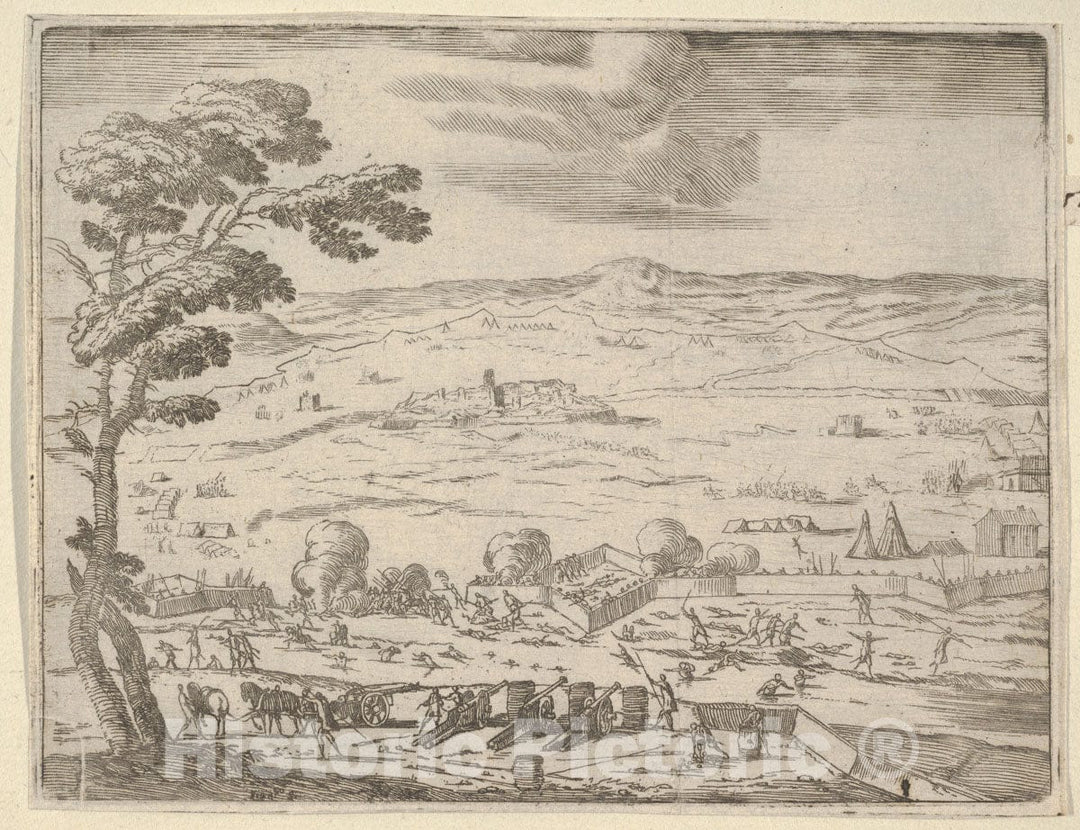 Art Print : German and Spanish Forts Near Bohemia were Taken with Great Force Near Bohemia - Artist: Bartolomeo Fenice (Fenis) - Created: 1659 : Vintage Wall Art