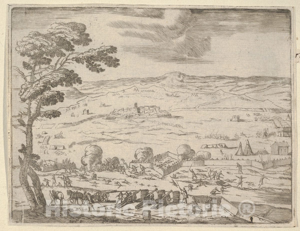 Art Print : German and Spanish Forts Near Bohemia were Taken with Great Force Near Bohemia - Artist: Bartolomeo Fenice (Fenis) - Created: 1659 : Vintage Wall Art