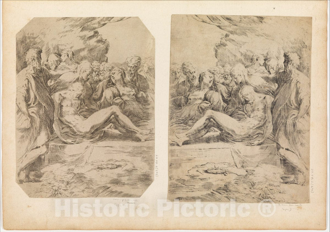 Art Print : Parmigianino (Girolamo Francesco Maria Mazzola) - Entombment 4 : Vintage Wall Art
