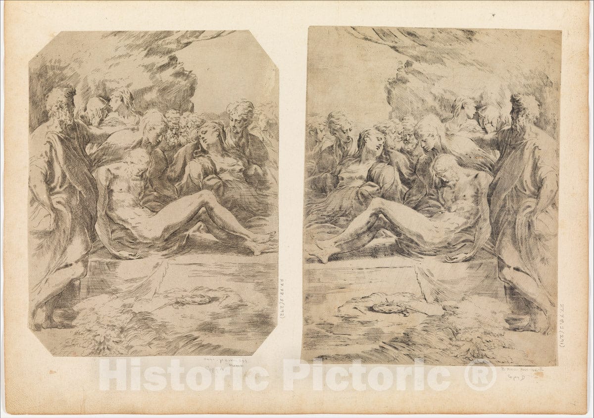 Art Print : Parmigianino (Girolamo Francesco Maria Mazzola) - Entombment 4 : Vintage Wall Art