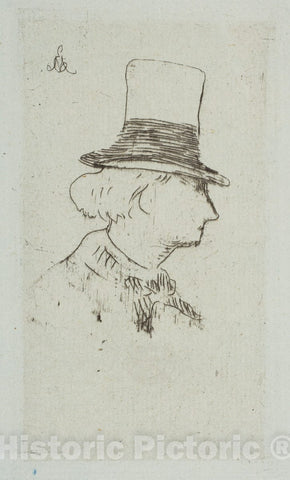 Art Print : Édouard Manet - Portrait of Charles Baudelaire in Profile : Vintage Wall Art