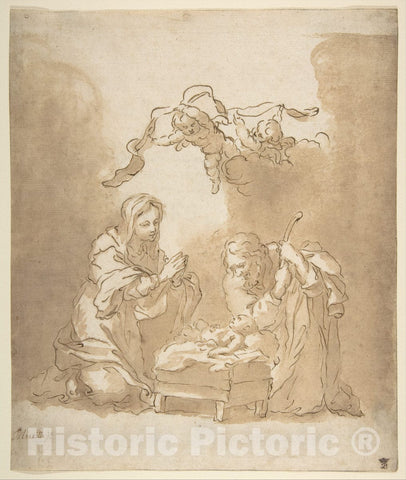 Art Print : Bartolomé Estebán Murillo - The Nativity : Vintage Wall Art