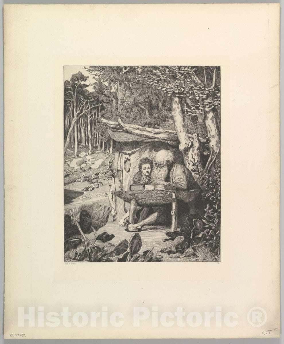 Art Print : Max Klinger - Simplici Schreibstunde, from The Series Intermezzi : Vintage Wall Art