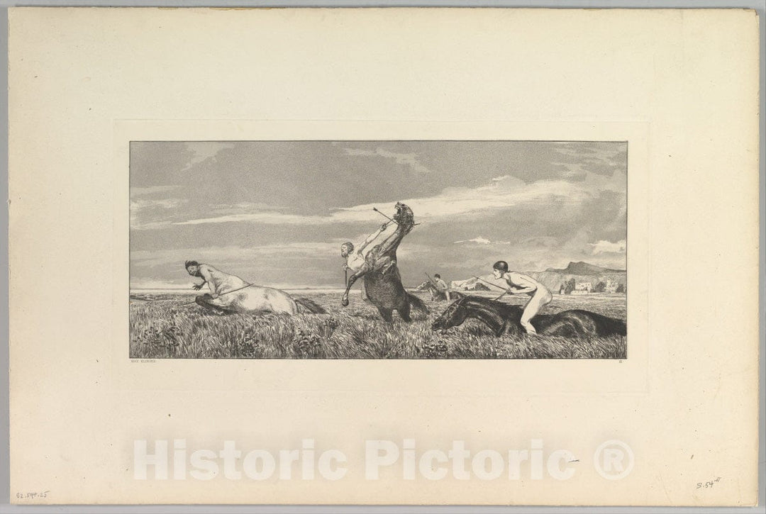 Art Print : Max Klinger - Verfolgter Centaur, from The Series Intermezzi : Vintage Wall Art