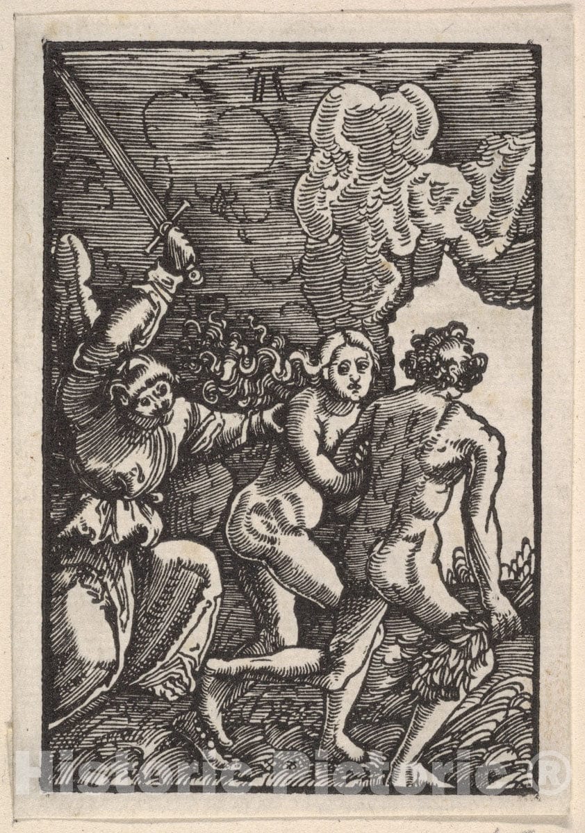 Art Print : Albrecht Altdorfer - Expulsion from Paradise, from The Fall and Salvation of Mankind Through The Life and Passion of Christ : Vintage Wall Art