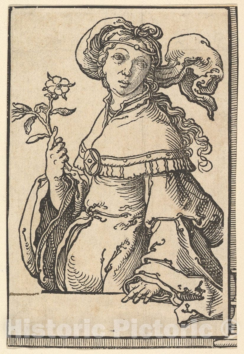 Art Print : Lucas Van Leyden - Erythrean Sibyl, from The Series of Sibyls : Vintage Wall Art