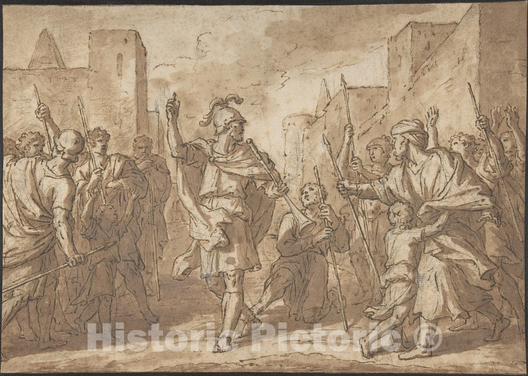 Art Print : Étienne Parrocel - Gideon Gathering His Army, Scene from The Book of Judges : Vintage Wall Art