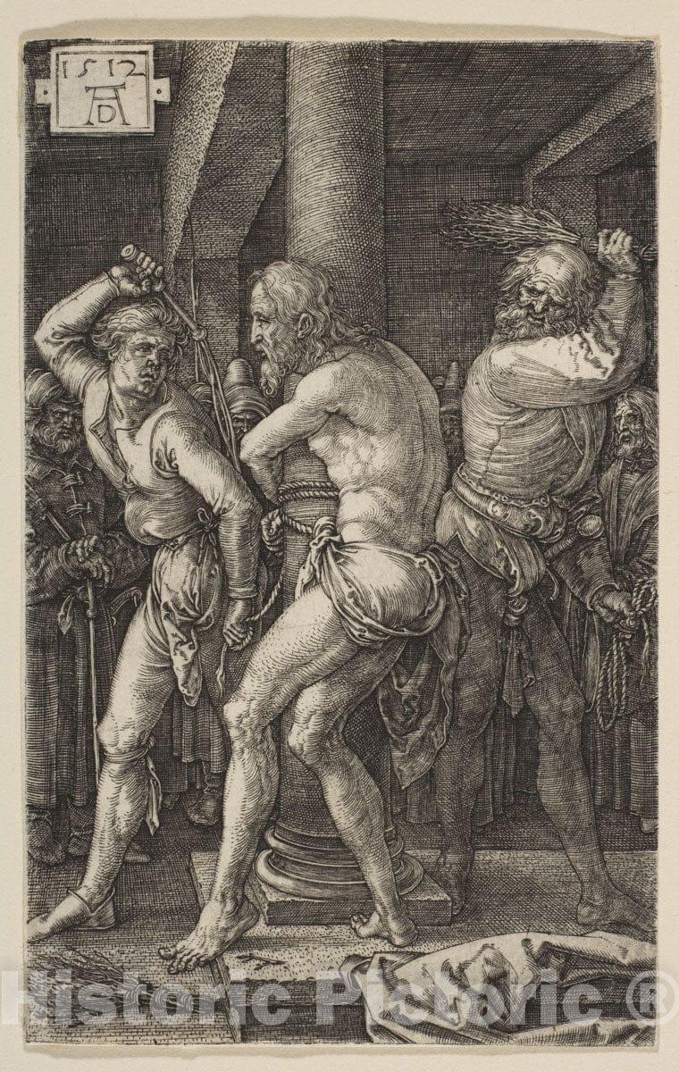 Art Print : Albrecht Dürer - Flagellation of Christ, from The Passion : Vintage Wall Art