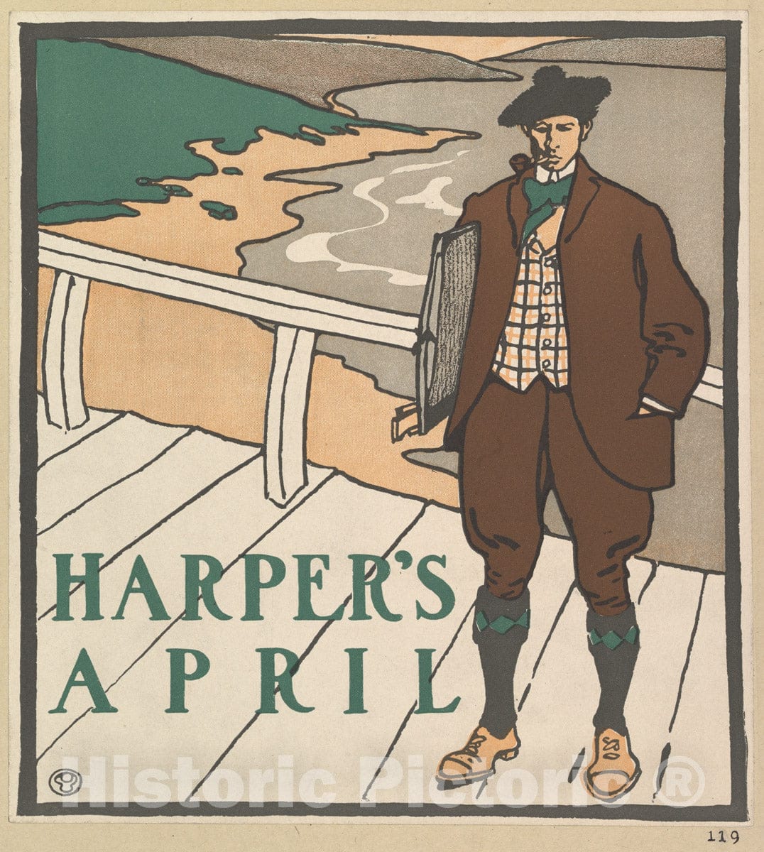 Art Print : Edward Penfield - Harper's: April 1 : Vintage Wall Art