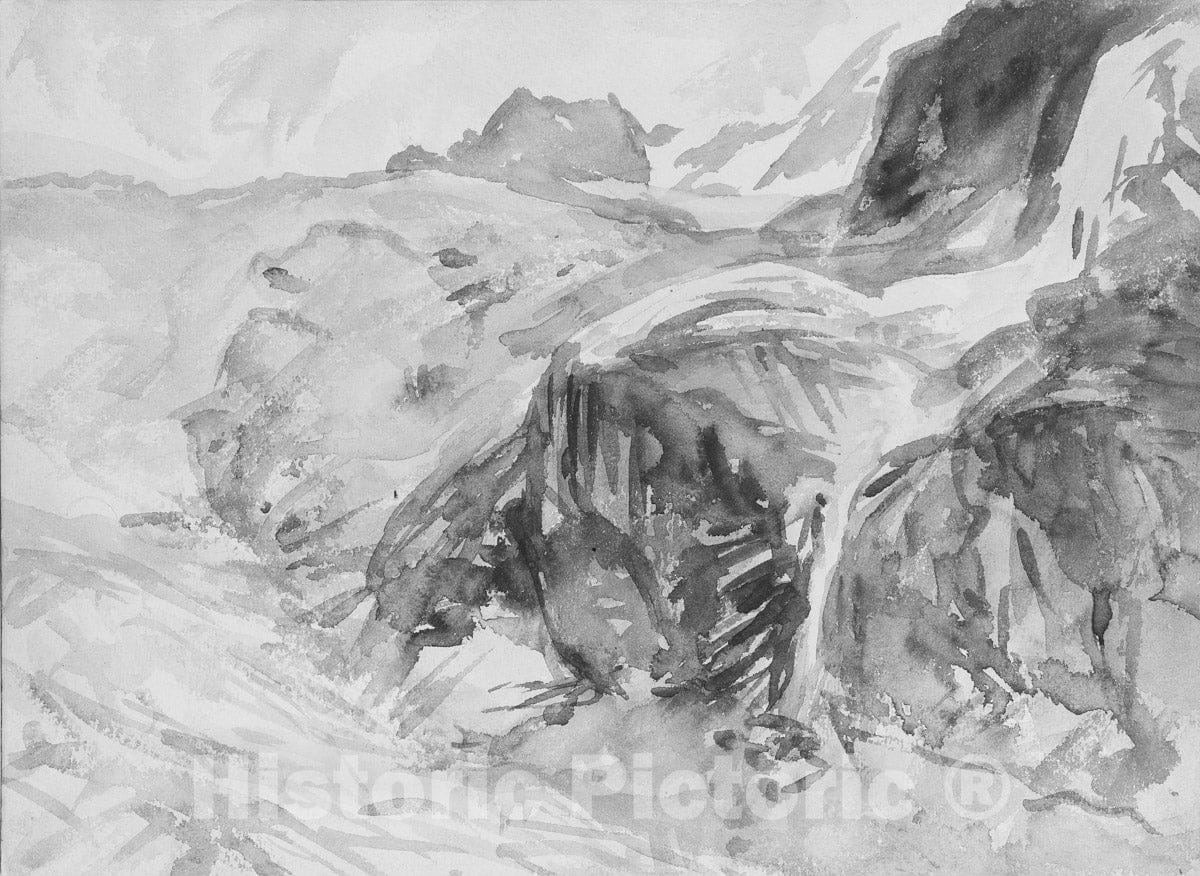 Art Print : John Singer Sargent - Glacier : Vintage Wall Art