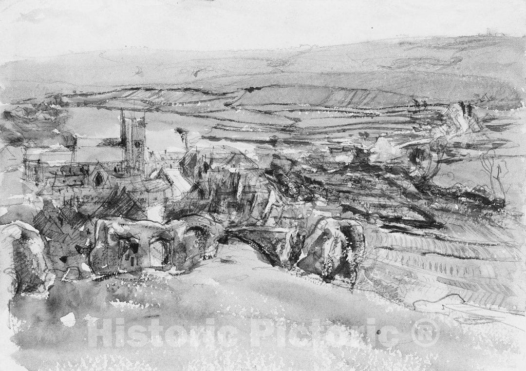 Art Print : John Singer Sargent - French Landscape : Vintage Wall Art