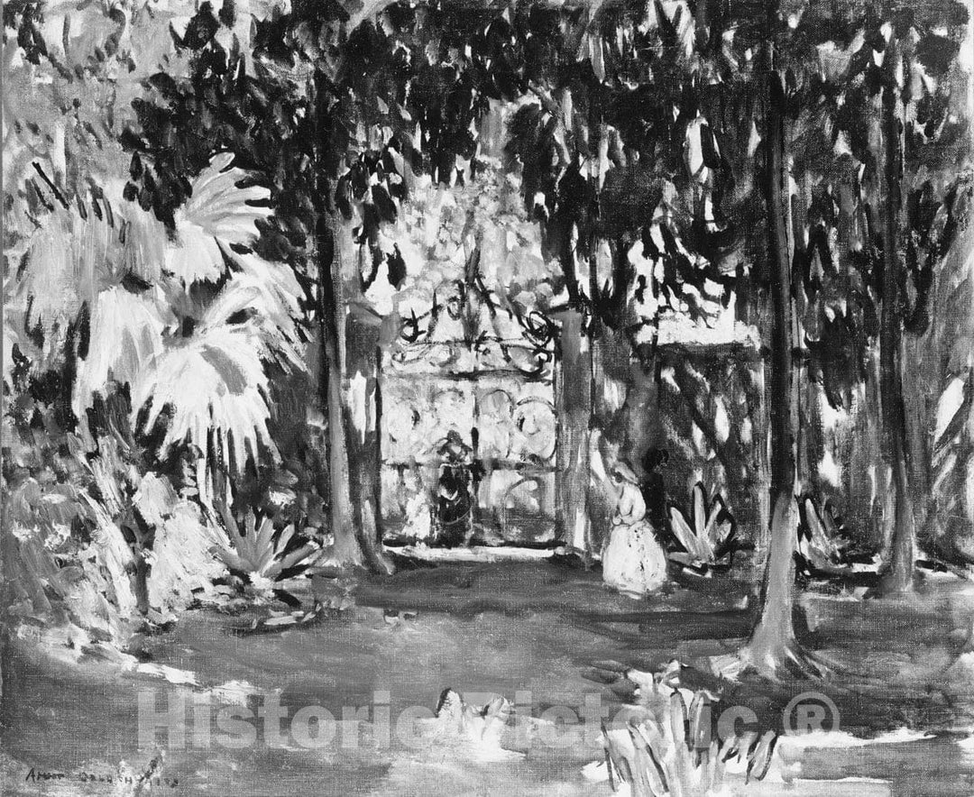 Art Print : Anne Goldthwaite - Garden Gate, Near Ascain #7 : Vintage Wall Art