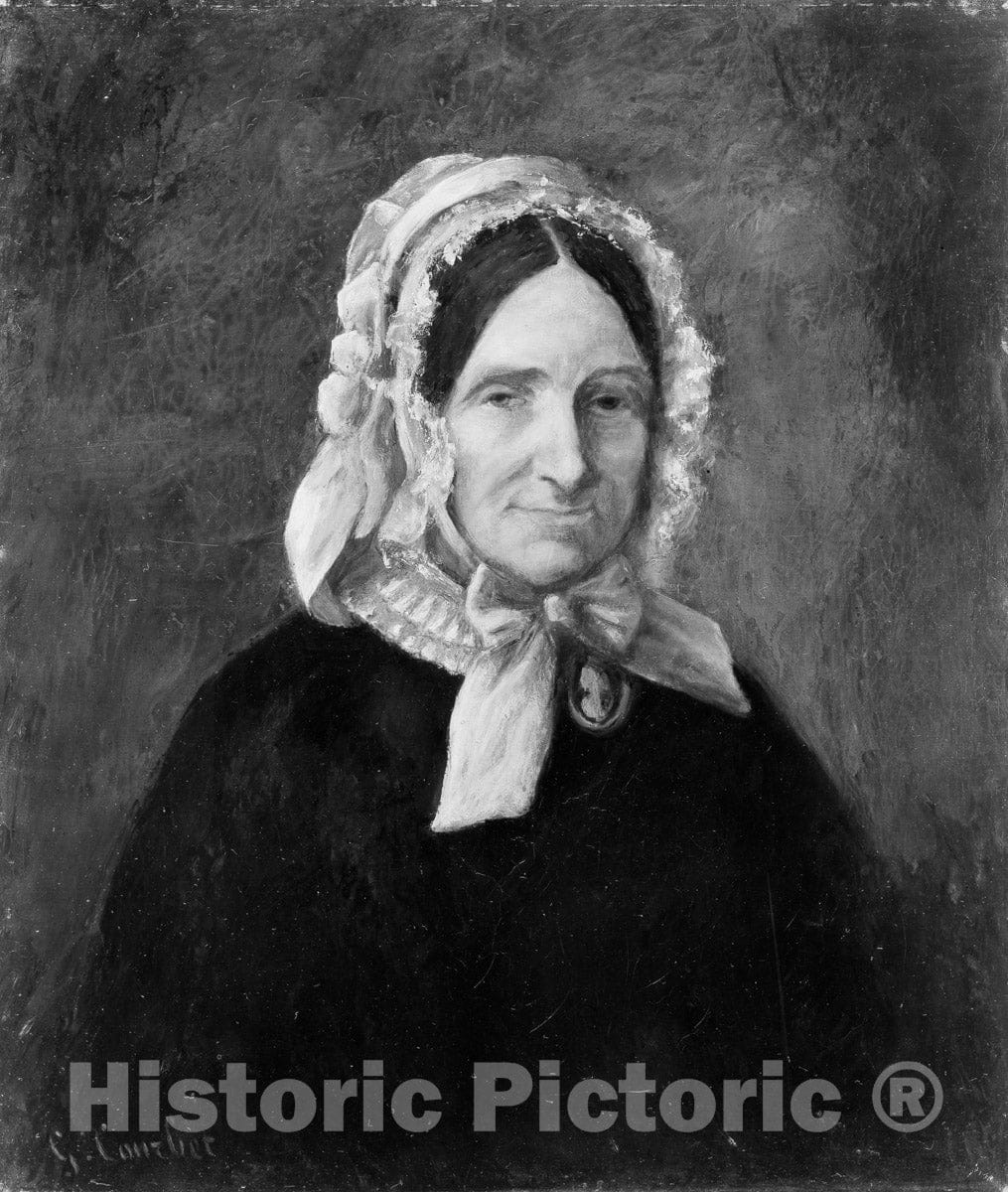 Art Print : Style of Gustave Courbet - Portrait of a Woman, Called Héloïse Abélard : Vintage Wall Art