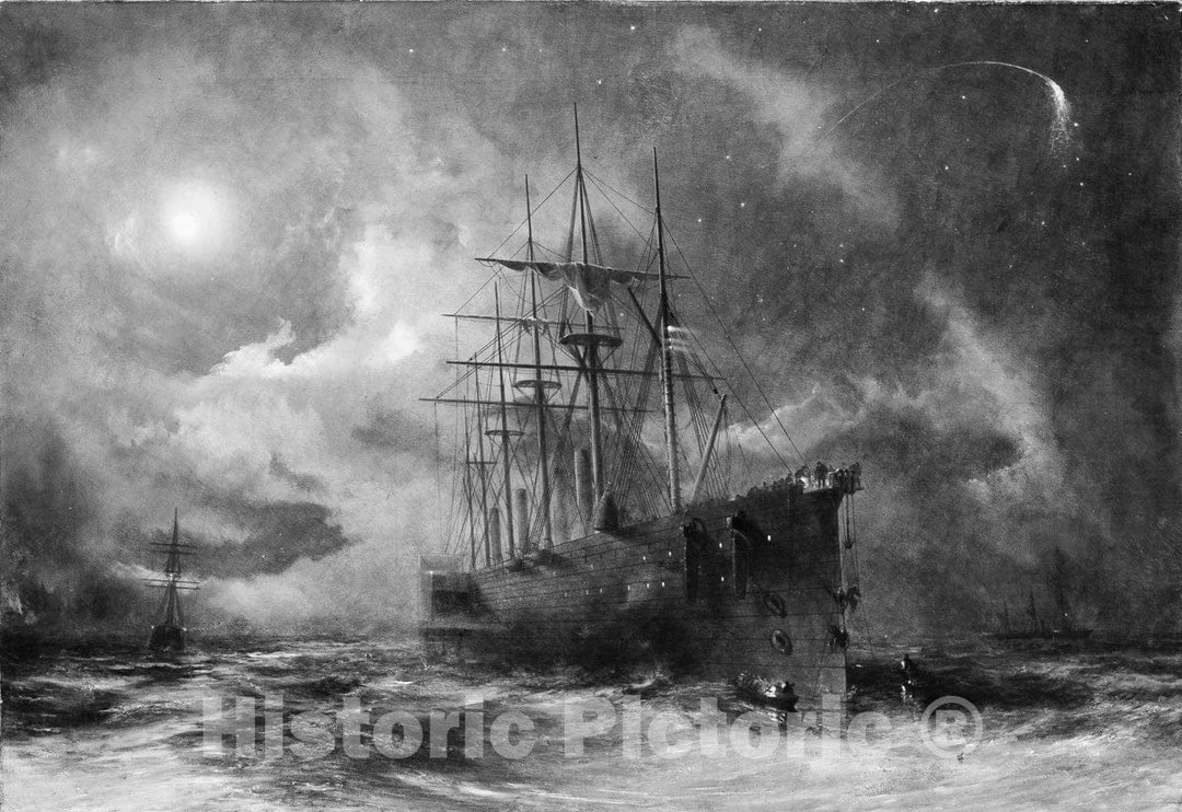 Art Print : Robert Charles Dudley - Grappling for The Lost Cable : Vintage Wall Art