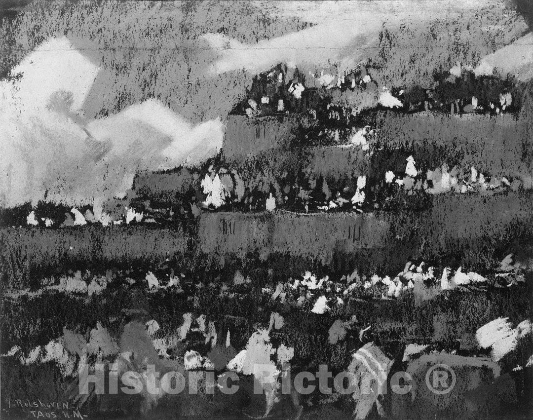 Art Print : Julius Rolshoven - Fiesta in Taos : Vintage Wall Art