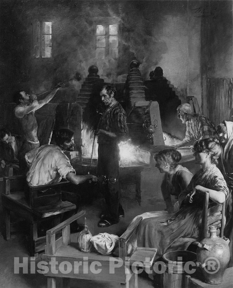 Art Print : Charles Frederick Ulrich - Glass Blowers of Murano : Vintage Wall Art