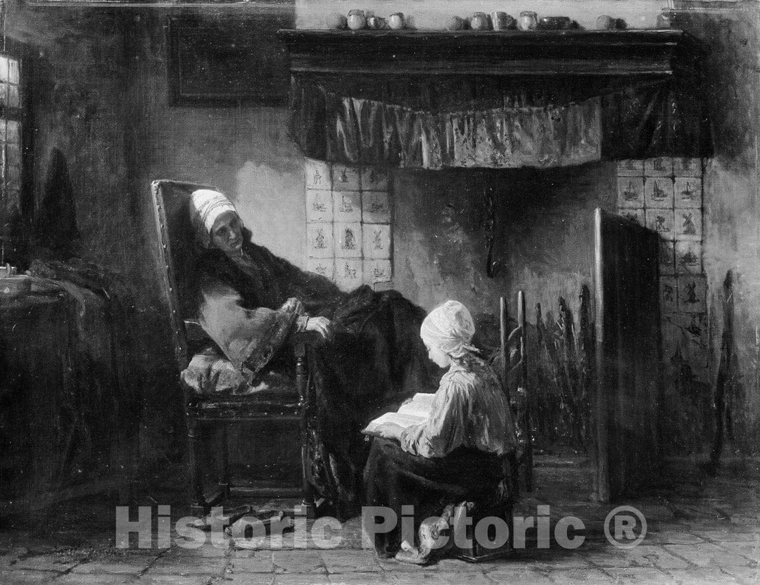 Art Print : Jozef Israëls - Grandmother's Treasure : Vintage Wall Art