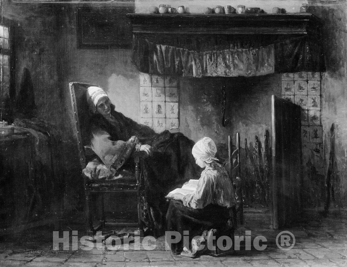 Art Print : Jozef Israëls - Grandmother's Treasure : Vintage Wall Art