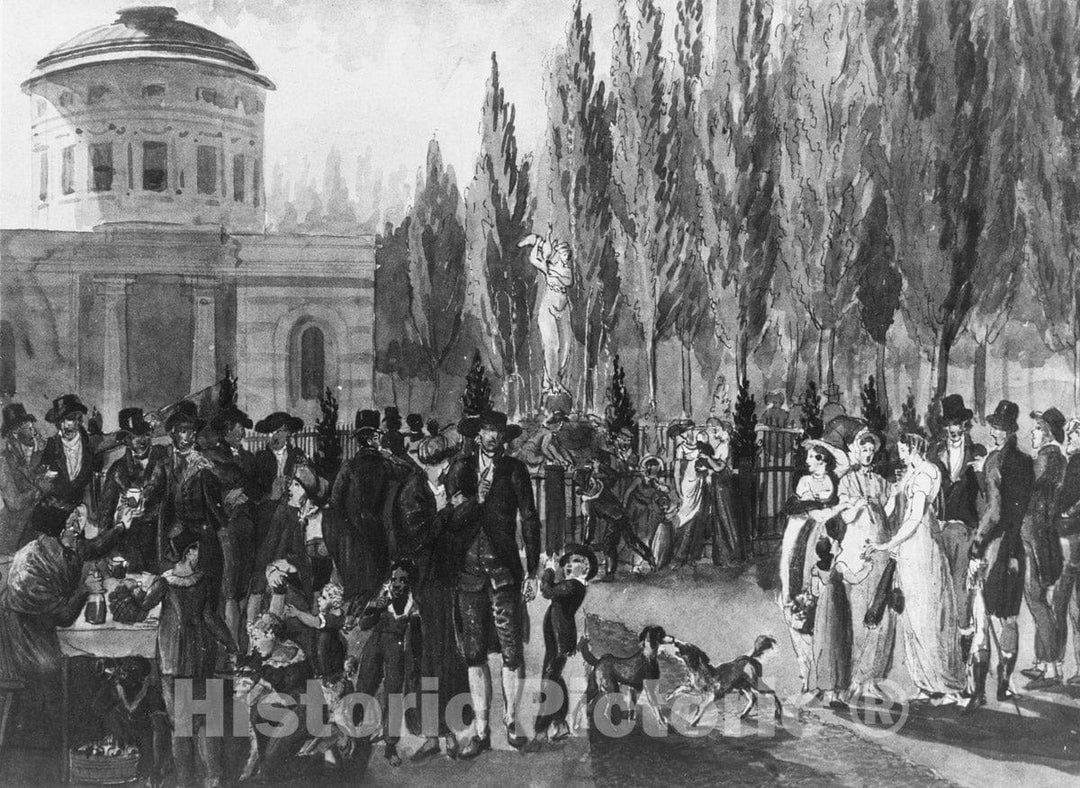 Art Print : Pavel Petrovich Svinin - Fourth of July in Centre Square, Philadelphia : Vintage Wall Art