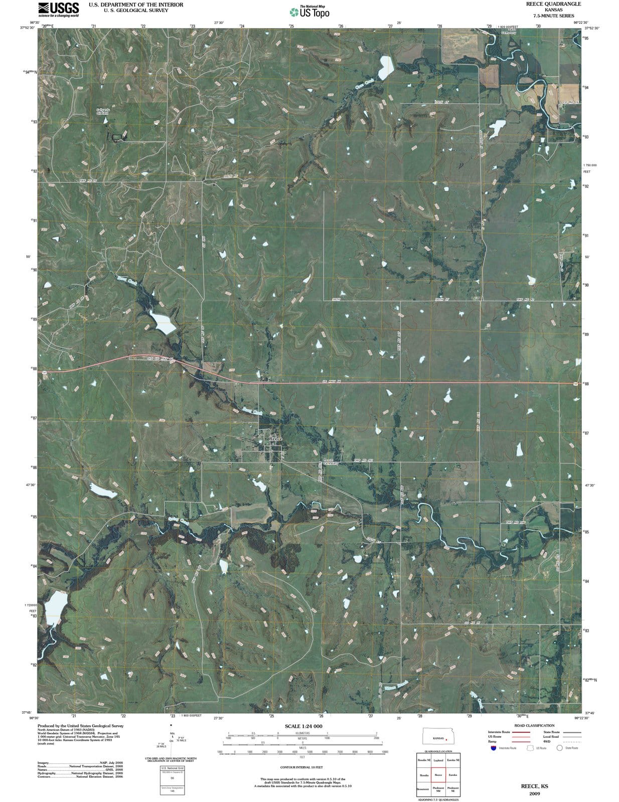 2009 Reece, KS - Kansas - USGS Topographic Map