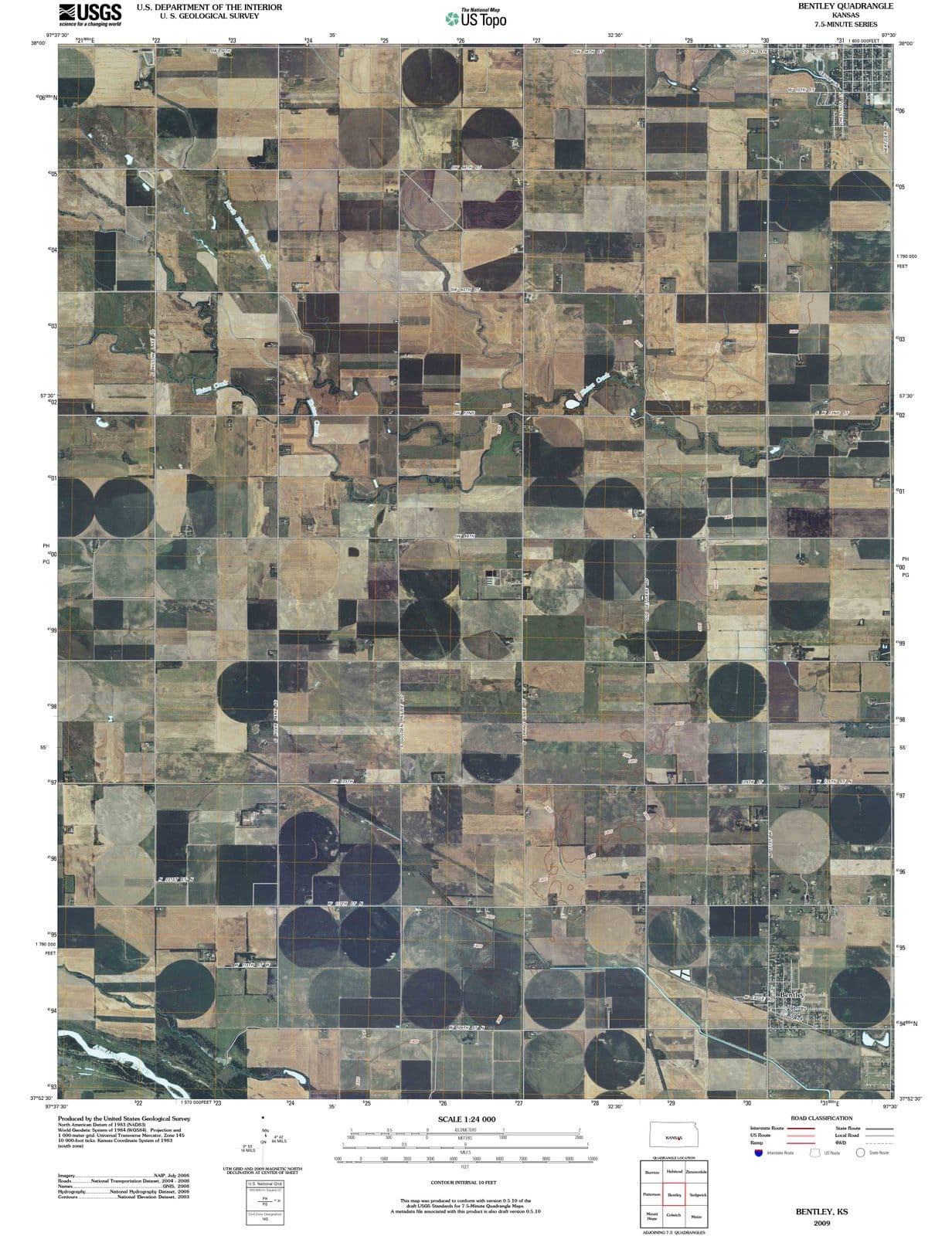 2009 Bentley, KS - Kansas - USGS Topographic Map