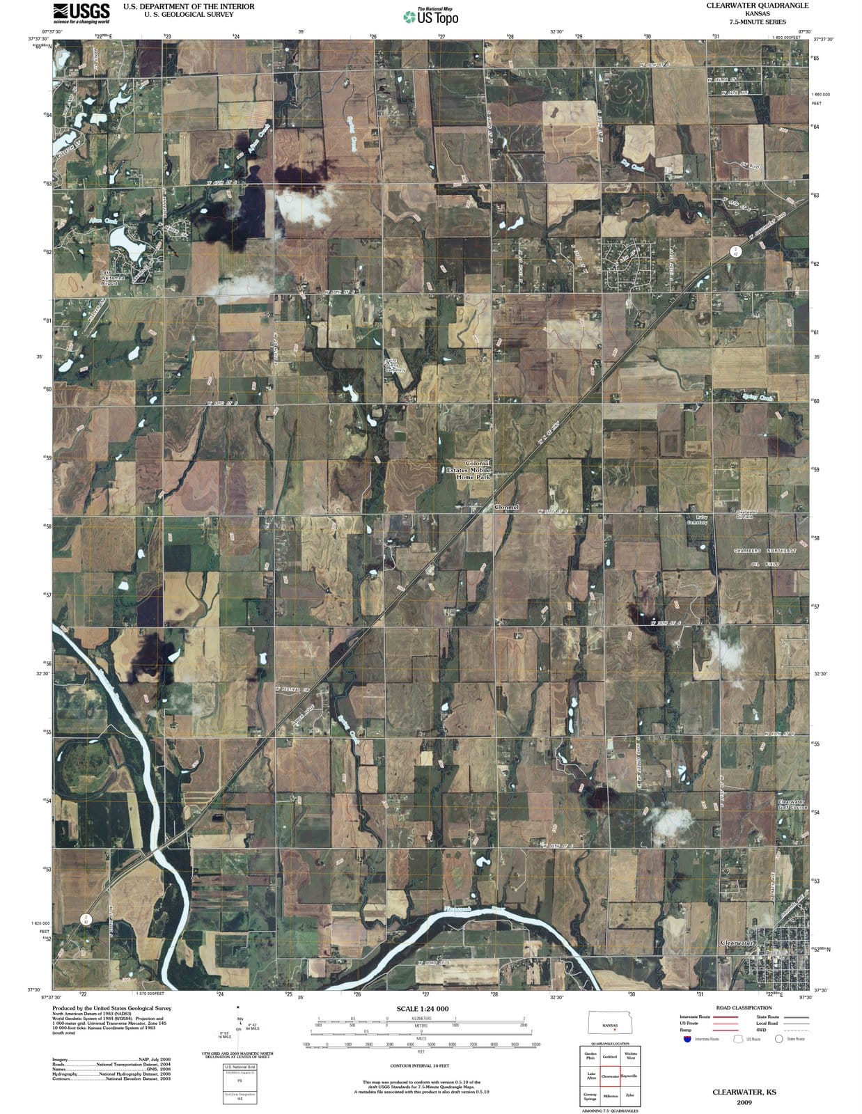 2009 Clearwater, KS - Kansas - USGS Topographic Map