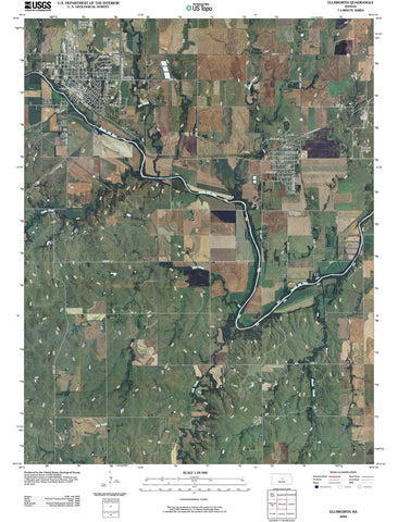 2009 Ellsworth, KS - Kansas - USGS Topographic Map