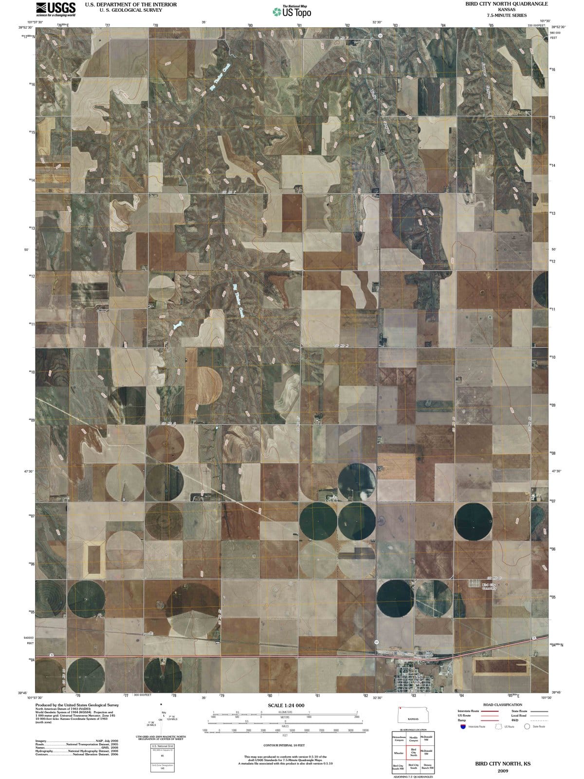 2009 Bird City North, KS - Kansas - USGS Topographic Map