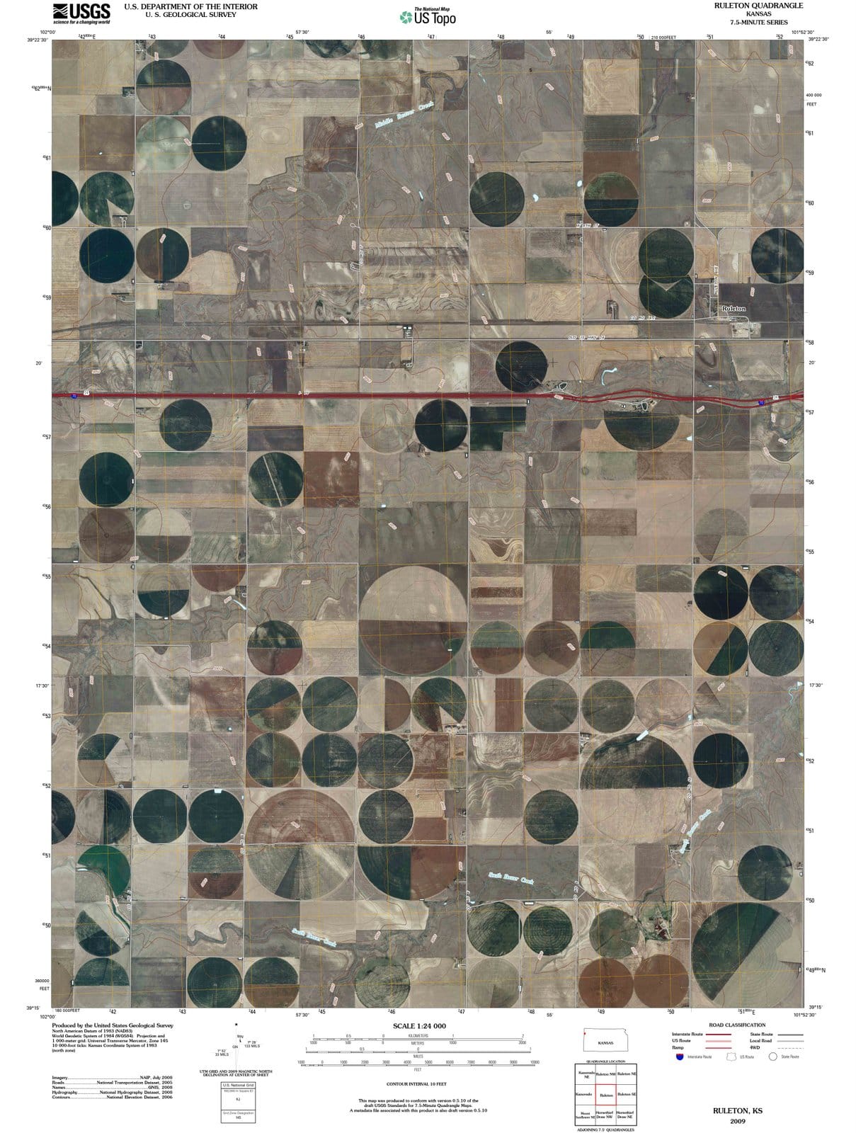2009 Ruleton, KS - Kansas - USGS Topographic Map