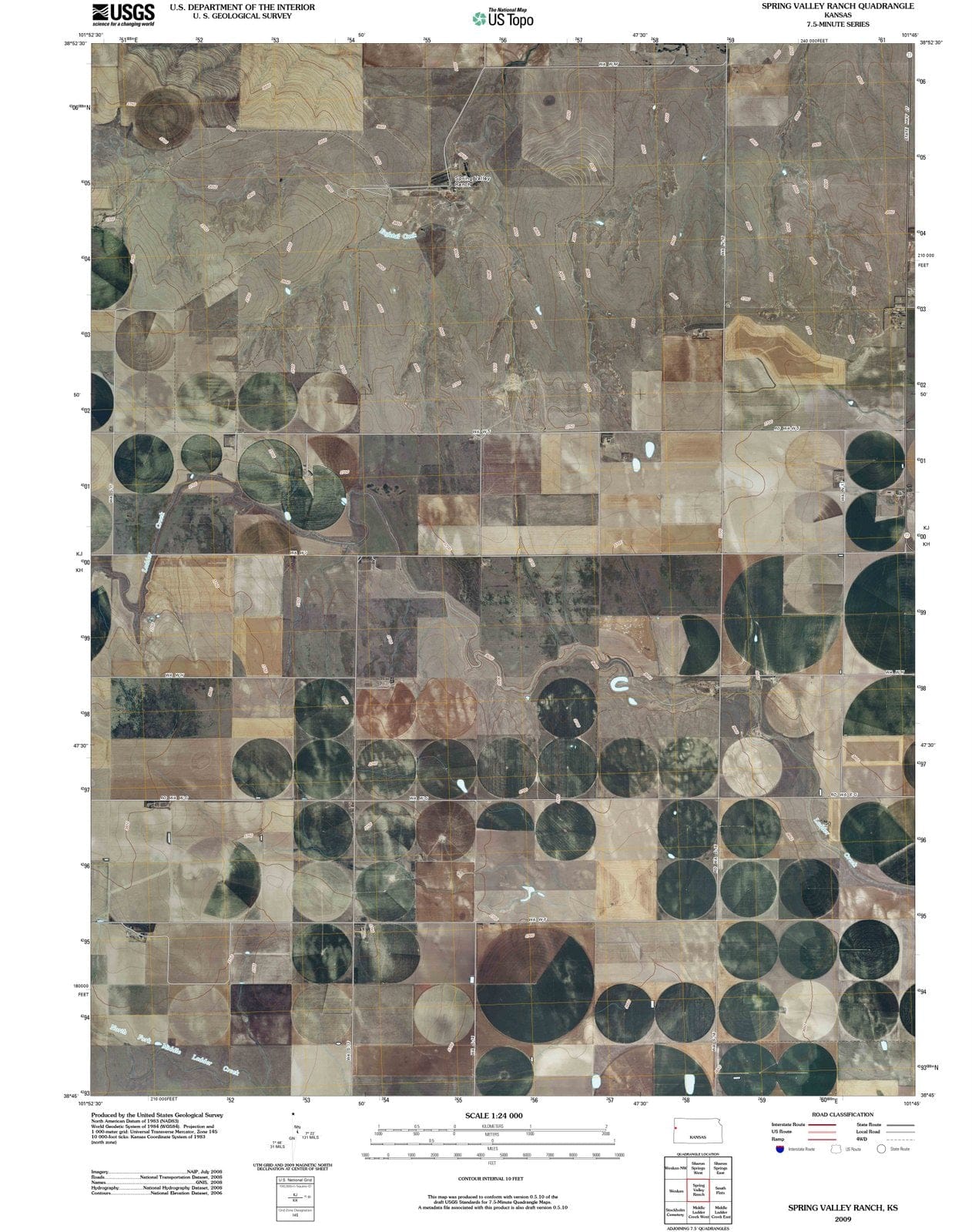 2009 Spring Valley Ranch, KS - Kansas - USGS Topographic Map