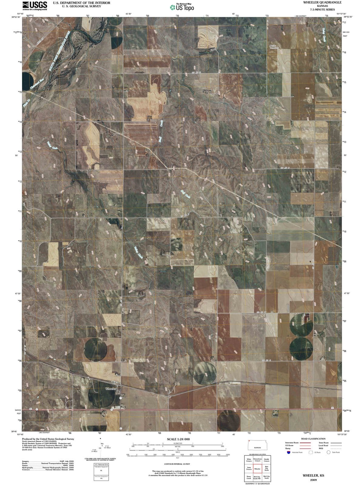 2009 Wheeler, KS - Kansas - USGS Topographic Map