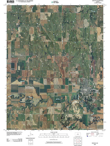 2009 Lincoln, KS - Kansas - USGS Topographic Map