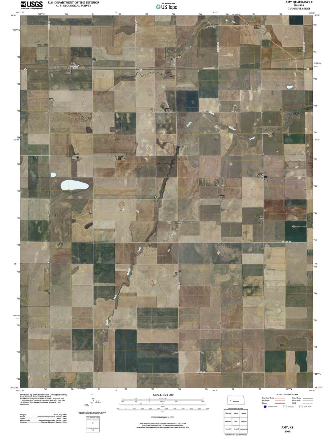 2009 Amy, KS - Kansas - USGS Topographic Map