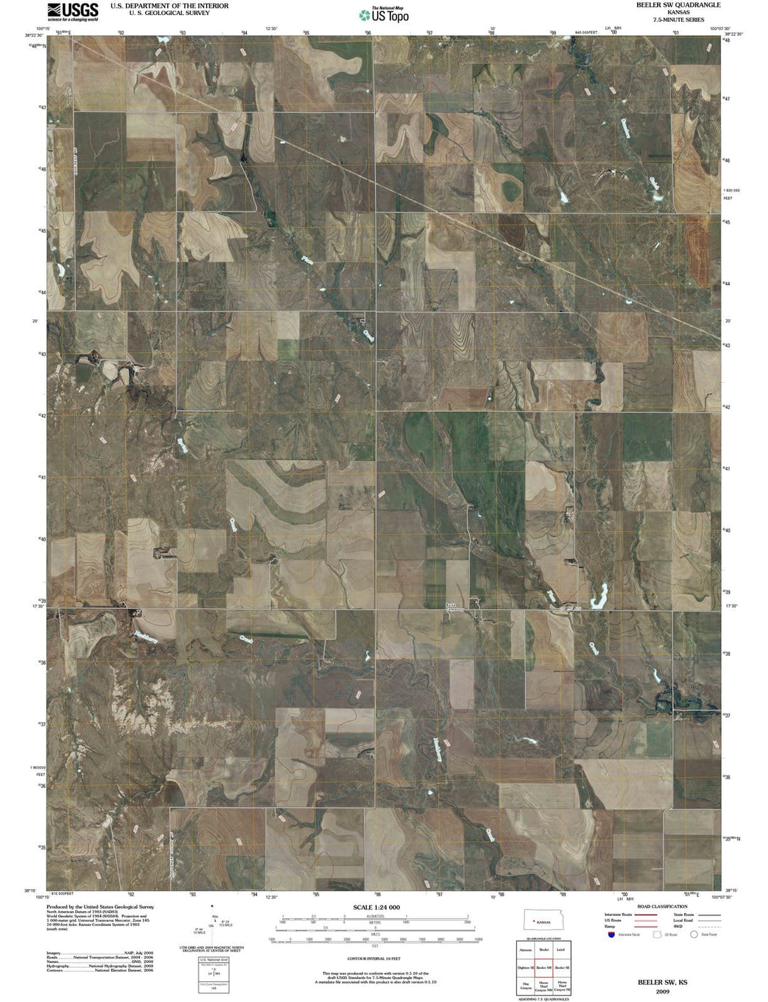 2009 Beeler, KS - Kansas - USGS Topographic Map