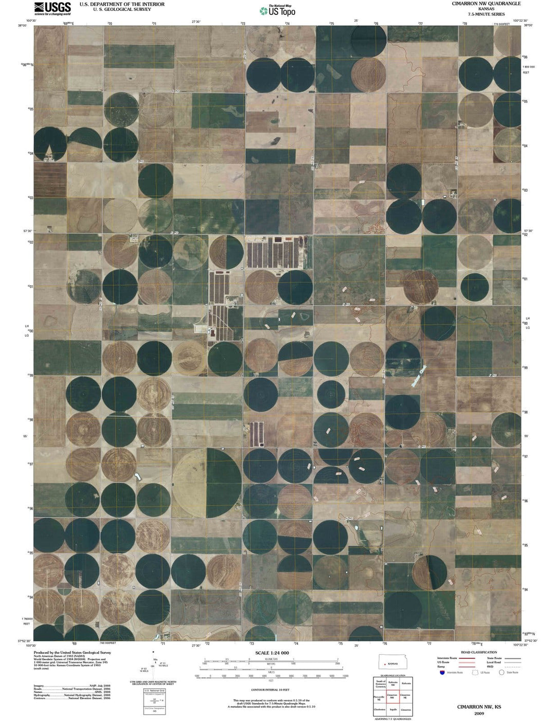 2009 Cimarron, KS - Kansas - USGS Topographic Map