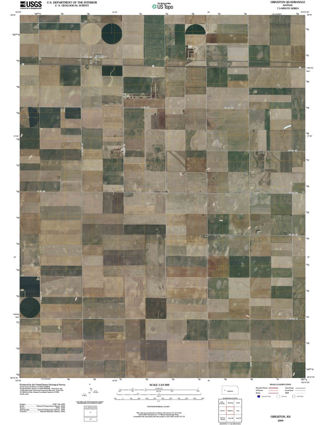 2009 Grigston, KS - Kansas - USGS Topographic Map