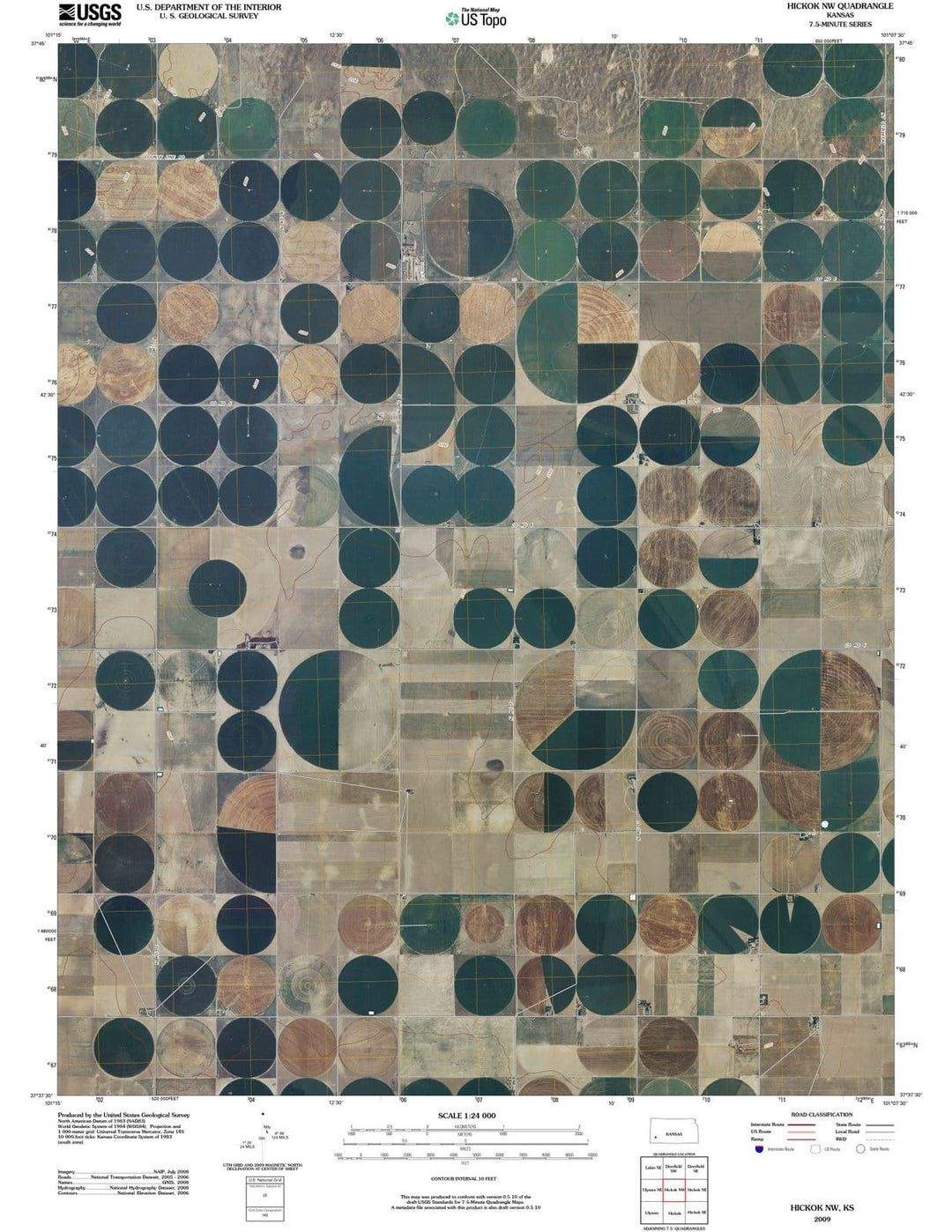 2009 Hickok, KS - Kansas - USGS Topographic Map