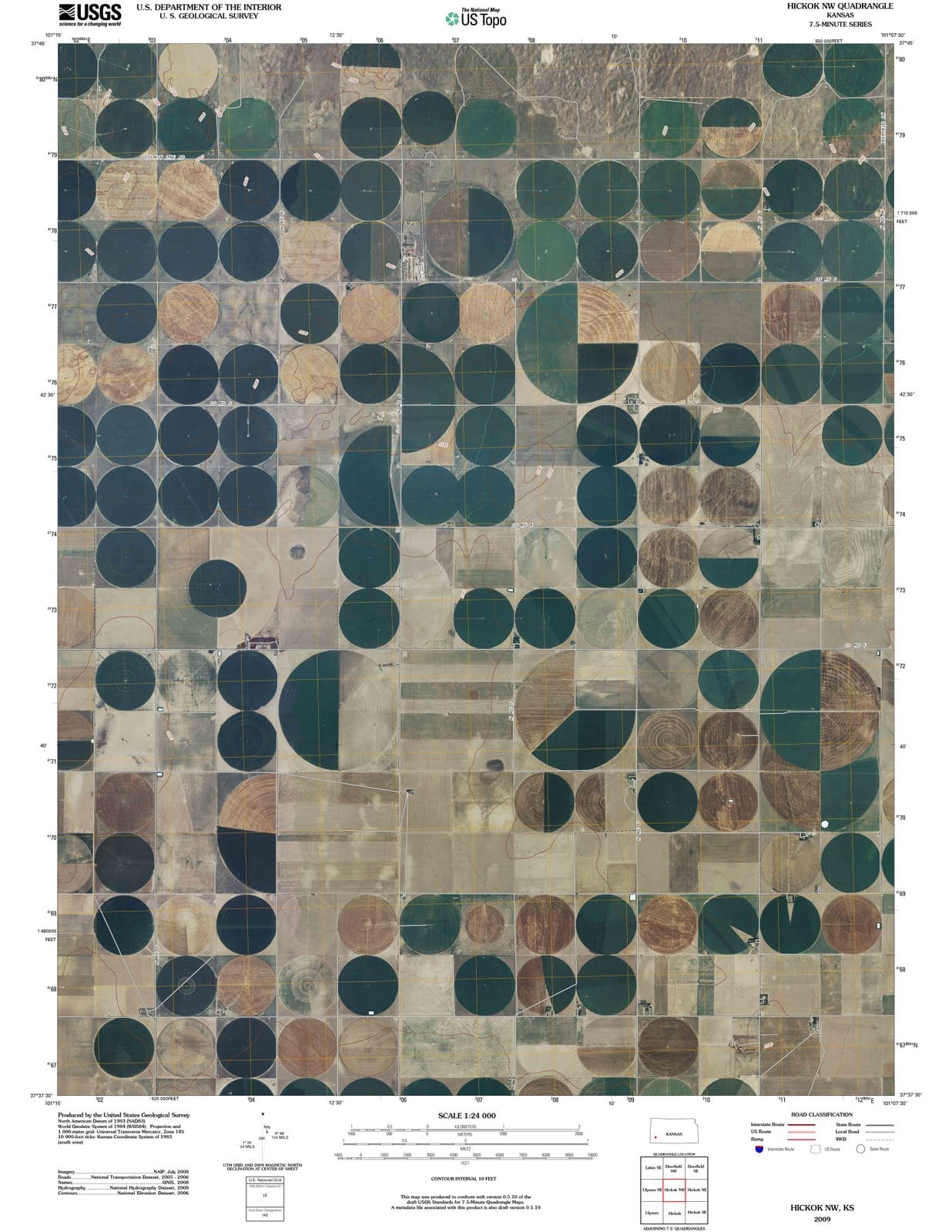2009 Hickok, KS - Kansas - USGS Topographic Map