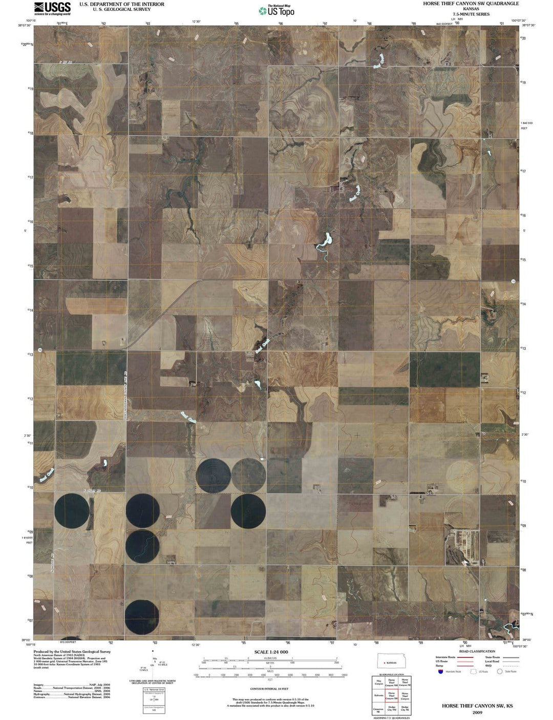 2009 Horse Thief Canyon, KS - Kansas - USGS Topographic Map