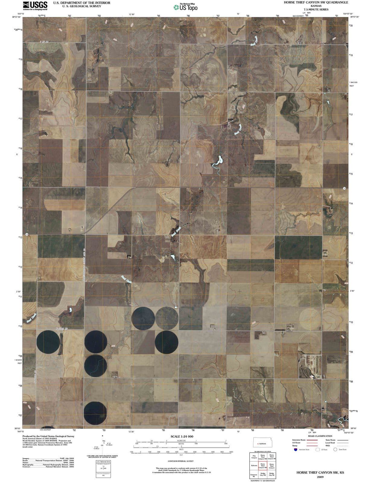 2009 Horse Thief Canyon, KS - Kansas - USGS Topographic Map