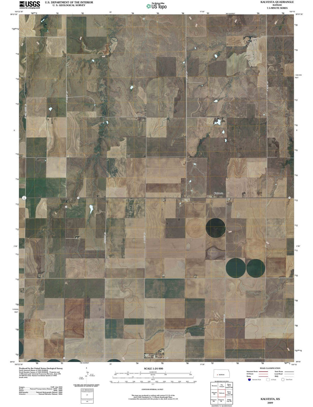 2009 Kalvesta, KS - Kansas - USGS Topographic Map