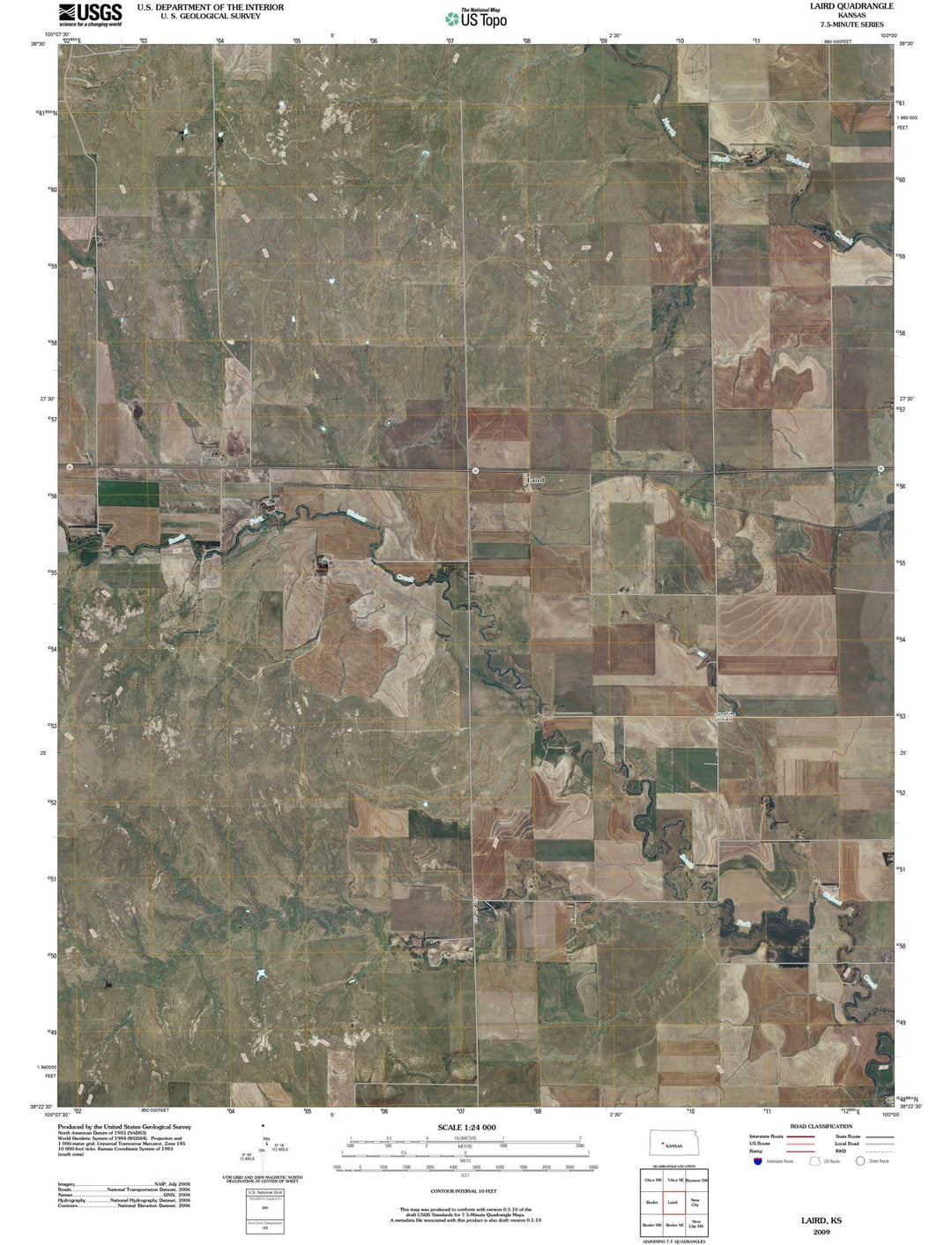2009 Laird, KS - Kansas - USGS Topographic Map