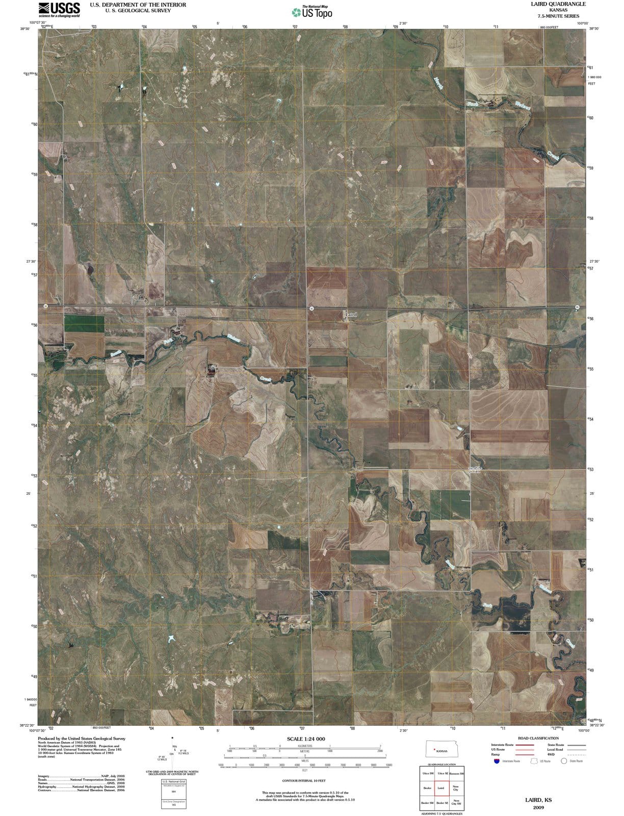 2009 Laird, KS - Kansas - USGS Topographic Map