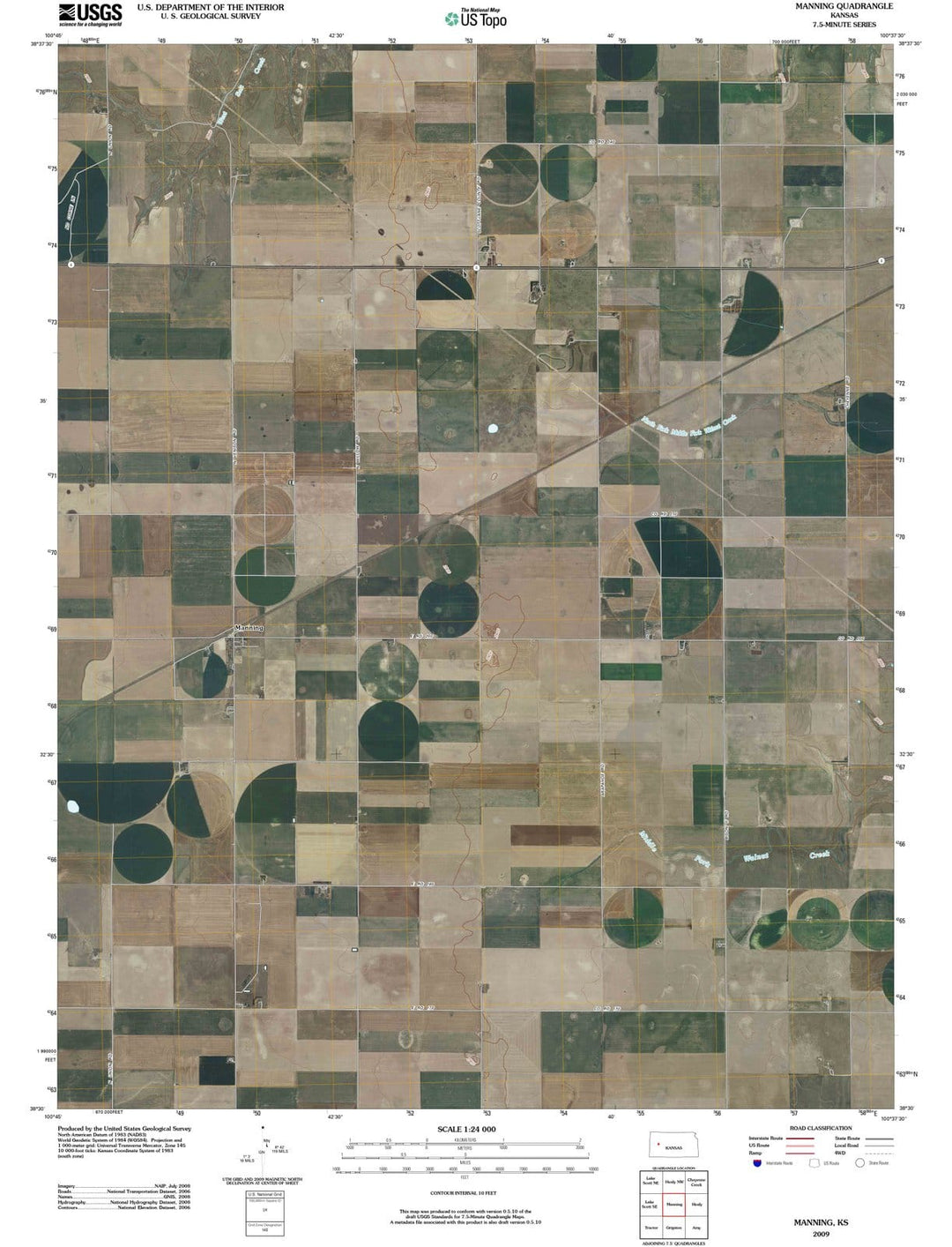 2009 Manning, KS - Kansas - USGS Topographic Map