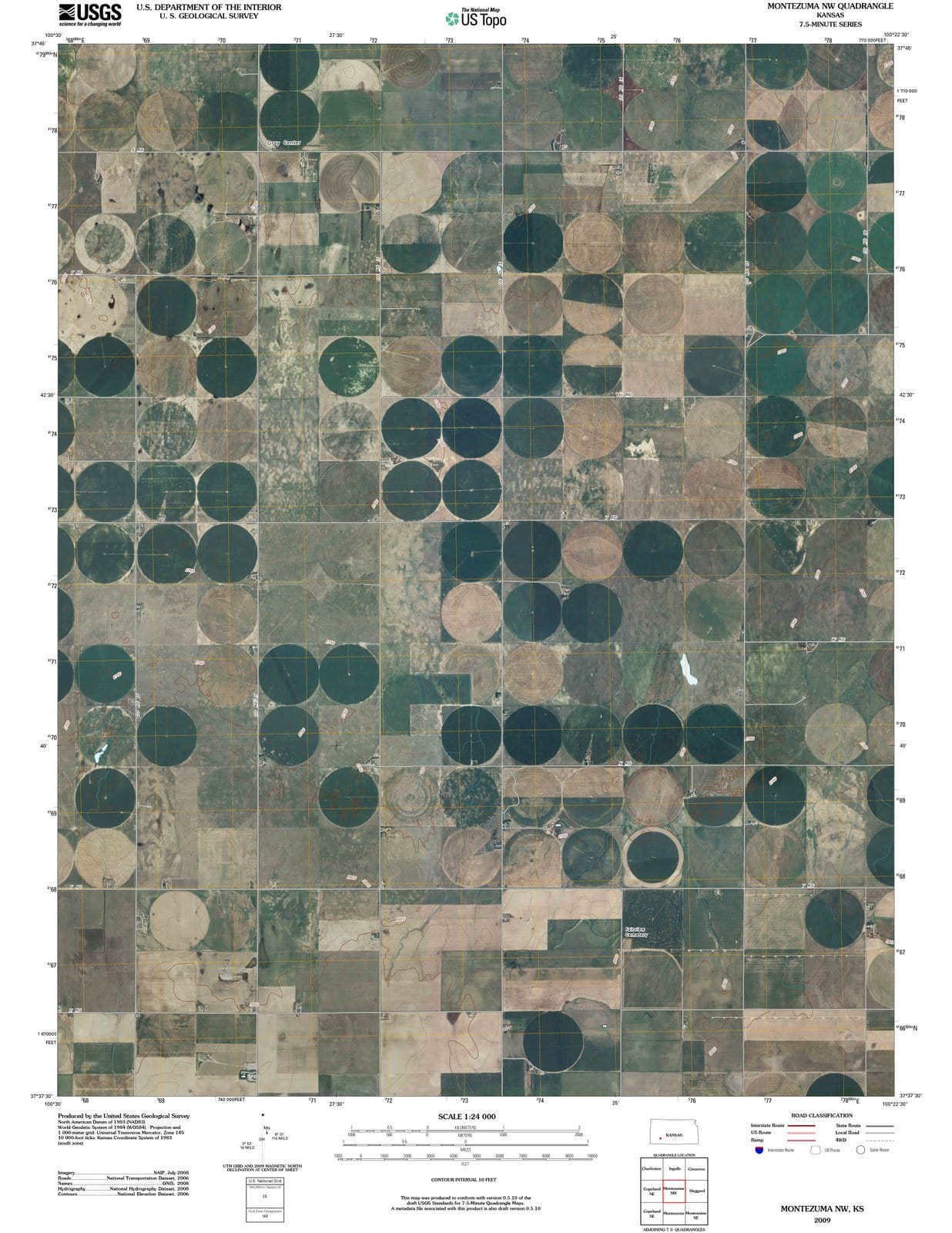 2009 Montezuma, KS - Kansas - USGS Topographic Map