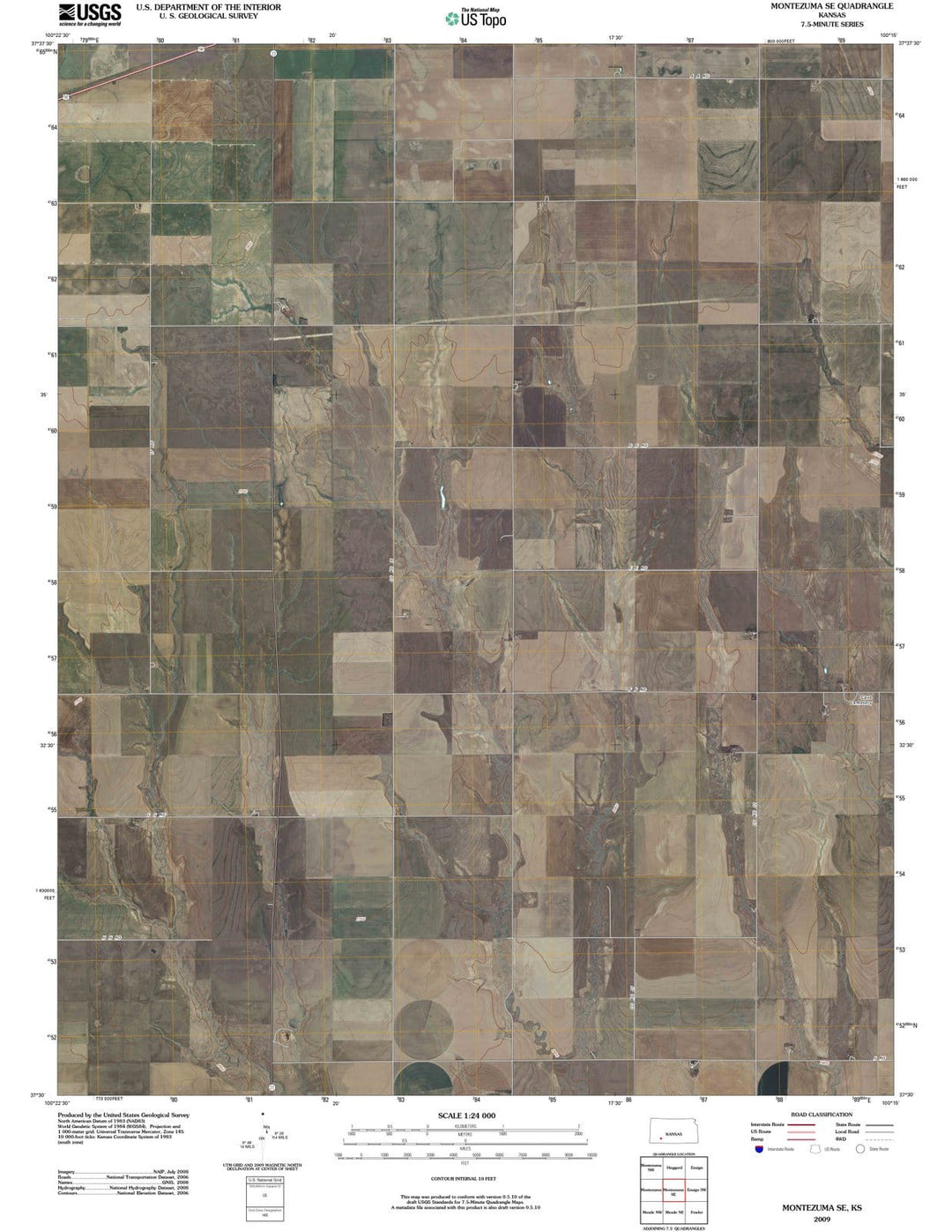 2009 Montezuma, KS - Kansas - USGS Topographic Map