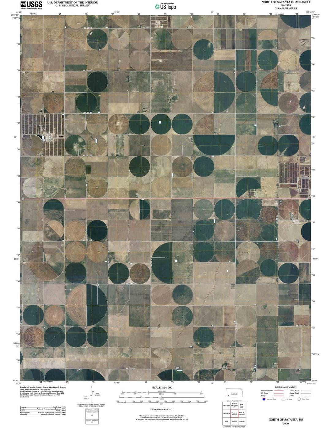 2009 North of Satanta, KS - Kansas - USGS Topographic Map